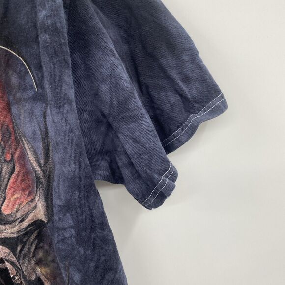 Vintage SKULLBONE Fiery Skeleton Motorcycle Rider Shirt Large Delta Pro Gothic - Picture 5 of 10